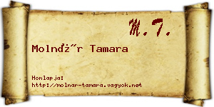 Molnár Tamara névjegykártya